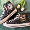 Embroidered Converse High Tops Logo Mushrooms