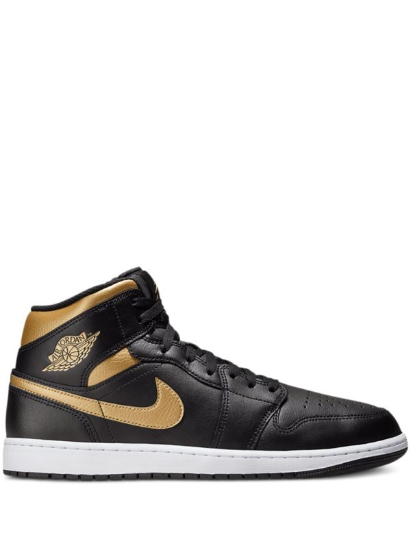 Air Jordan 1 Mid Black Metallic Gold