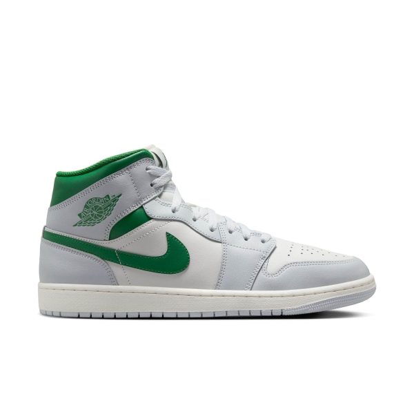 Jordan 1 Mid White Pure Platinum Pine Green