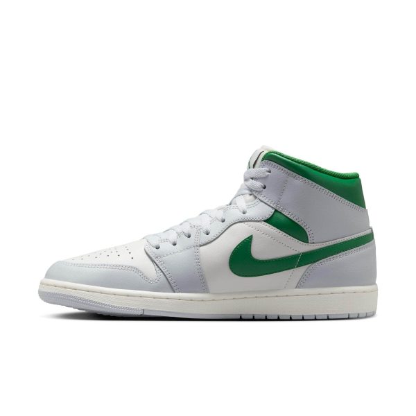 Jordan 1 Mid White Pure Platinum Pine Green