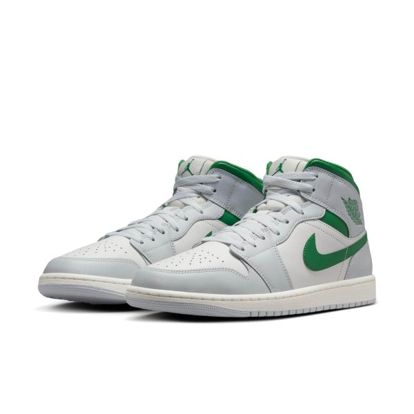 Jordan 1 Mid White Pure Platinum Pine Green
