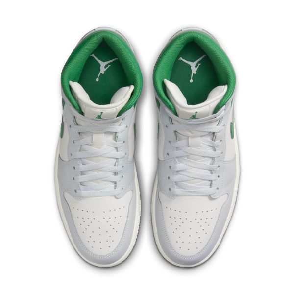 Jordan 1 Mid White Pure Platinum Pine Green