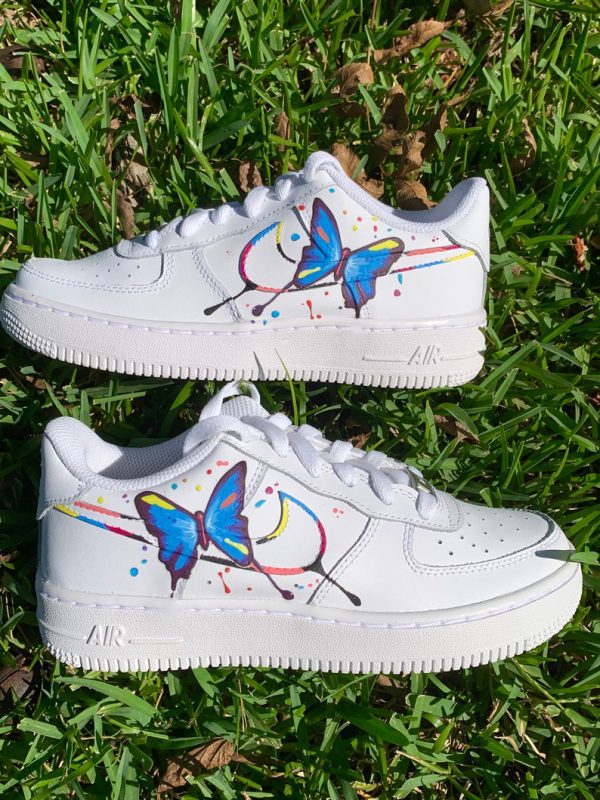 Custom Air Force 1 Butterflies Pattern Sneakers