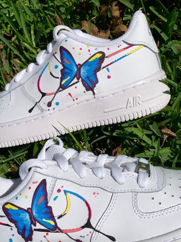 Custom Air Force 1 Butterflies Pattern Sneakers