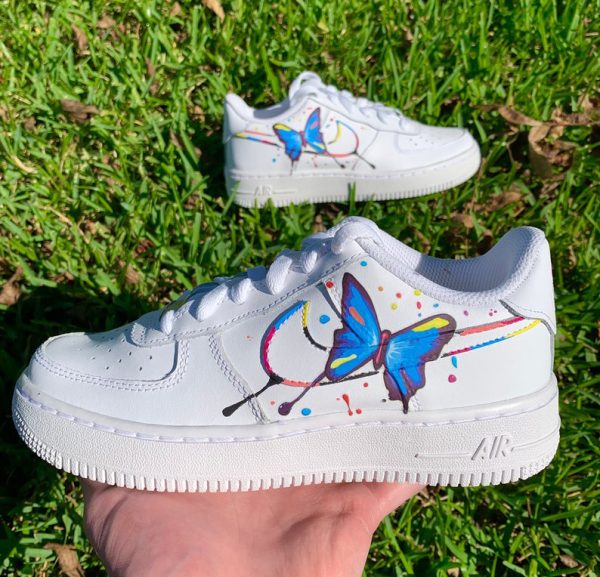 Custom Air Force 1 Butterflies Pattern Sneakers